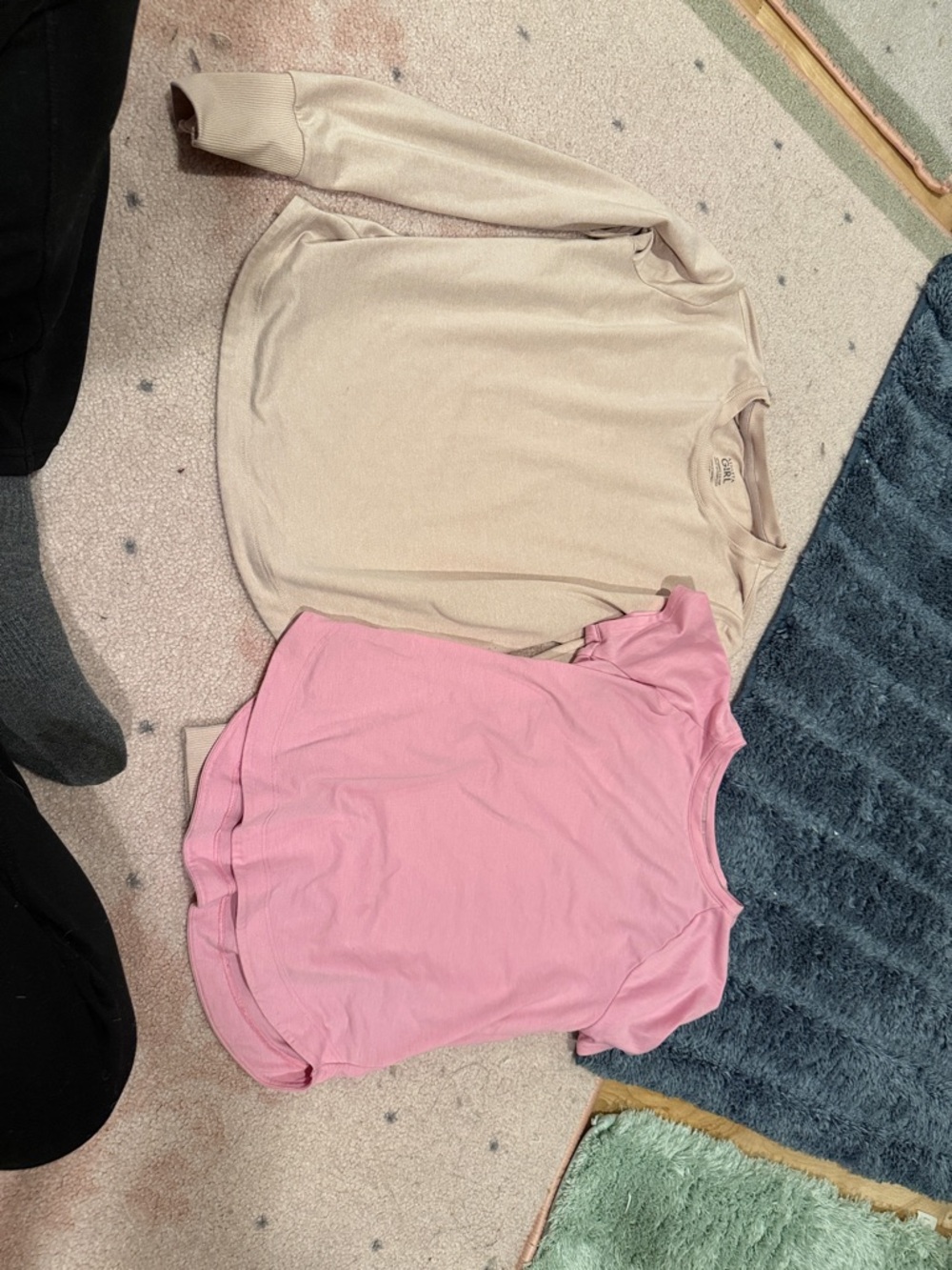 Athleta Kids Tops - Cream Long Sleeve & Pink Short Sleeve Set